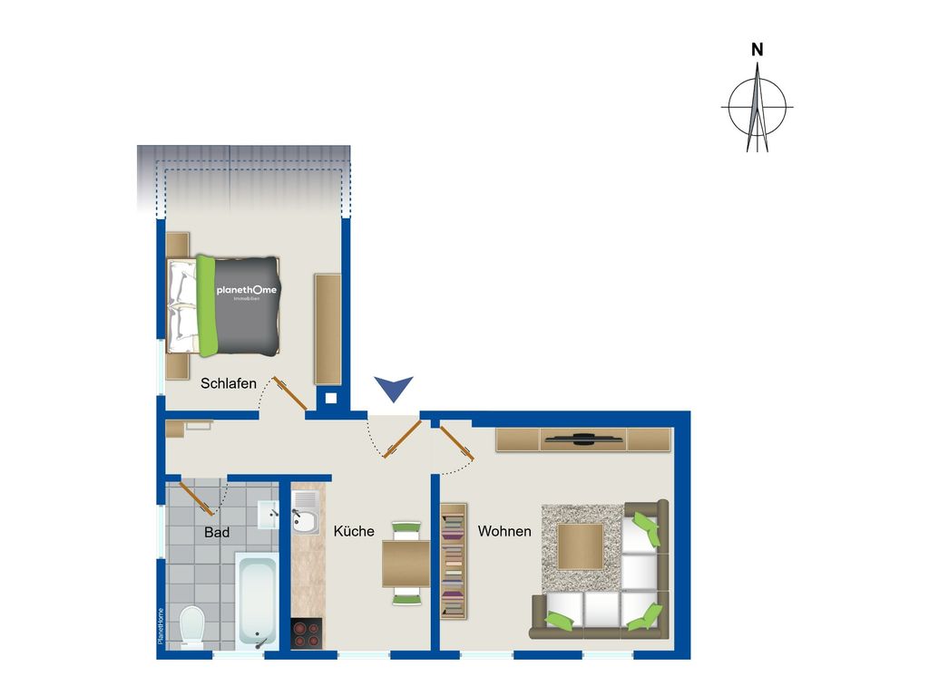 Wohnung zum Kauf 150.000 € 2 Zimmer 46,8 m²<br/>Wohnfläche 2.<br/>Geschoss Göppingen - Südoststadt Göppingen 73037