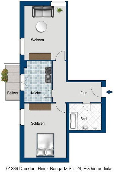 Wohnung zur Miete 507 € 2 Zimmer 65,3 m²<br/>Wohnfläche 12.12.2024<br/>Verfügbarkeit Heinz-Bongartz-Str. 24 Nickern Dresden 01239