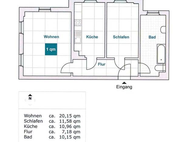 Wohnung zur Miete 549 € 2 Zimmer 61,7 m² 2. Geschoss frei ab 31.08.2026 Max-Liebermann-Straße 18 Möckern Nordwest 04159