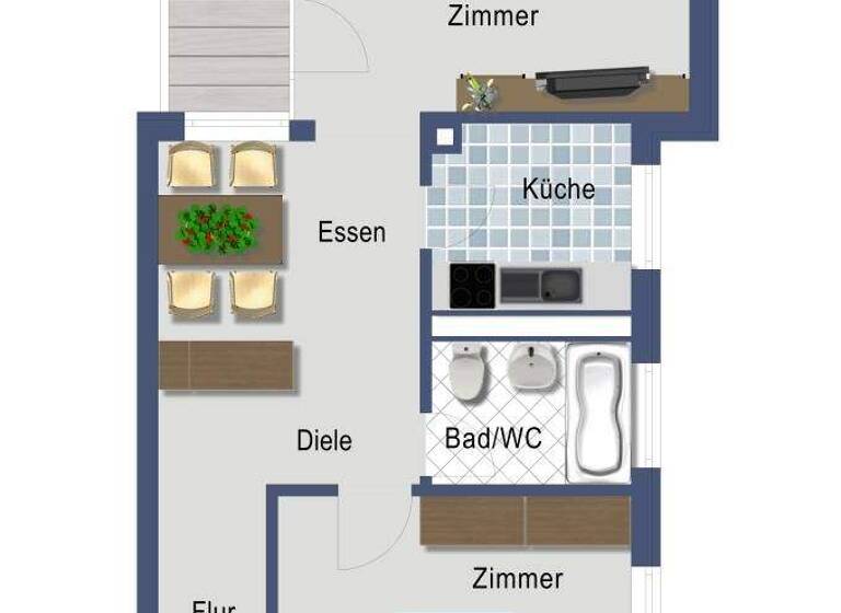 Wohnung zum Kauf provisionsfrei 253.000 € 2 Zimmer 62,8 m² 1. Geschoss Glaserstraße 14 Oberrad Frankfurt 60599