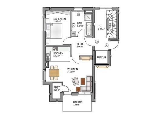 Wohnung zur Miete 800 € 2 Zimmer 61 m² 1. Geschoss frei ab sofort Holbeinstr. 20 a Königsbrunn 86343