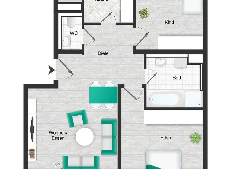 Wohnung zum Kauf 99.000 € 3 Zimmer 64,7 m² Ermlitz Schkopau 06258