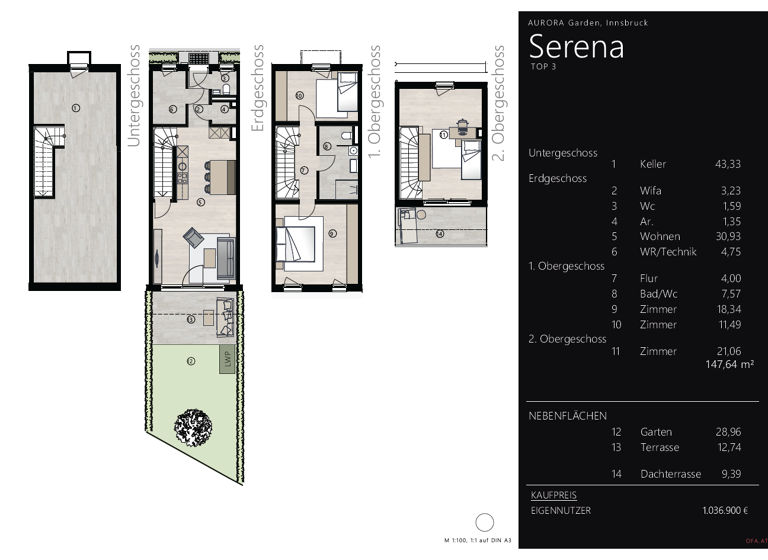 Haus zum Kauf - Erstbezug provisionsfrei 1.036.900 € 4 Zimmer 147,6 m² Vögelebichl 57+58 Hötting Innsbruck 6020