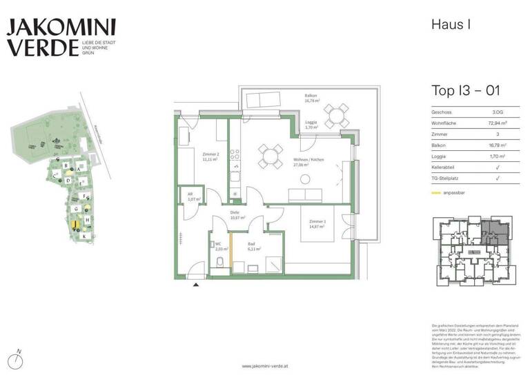 Wohnung zum Kauf - Erstbezug 382.000 € 3 Zimmer 72,9 m² 3. Geschoss Kasernstraße 30I Jakomini Graz 8010