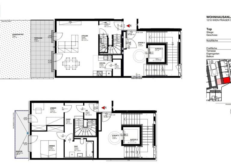 Wohnung zur Miete 1.104 € 3 Zimmer 80 m² EG frei ab 01.07.2026 Prager Straße 105 + 109 Wien 1210