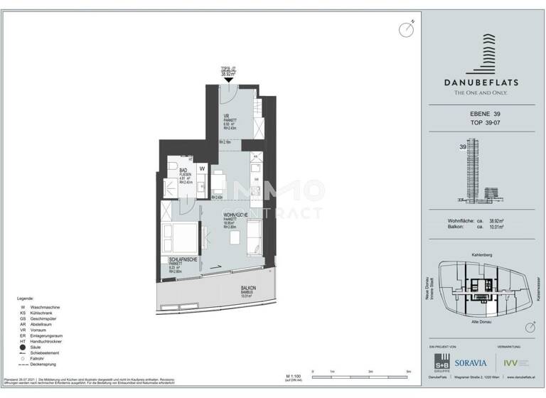 Wohnung zur Miete - Erstbezug 1.270 € 2 Zimmer 38,9 m² Wien 1220