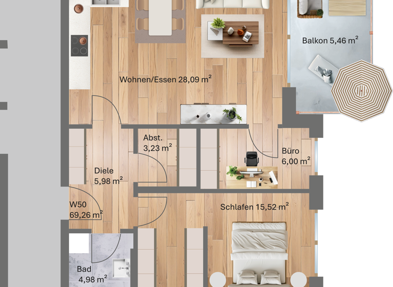 Penthouse zum Kauf - Neubau provisionsfrei 353.200 € 2 Zimmer 69,3 m²<br/>Wohnfläche 2.<br/>Geschoss ab sofort<br/>Verfügbarkeit Kirschfeldstraße 16 Töging Töging a.Inn 84513