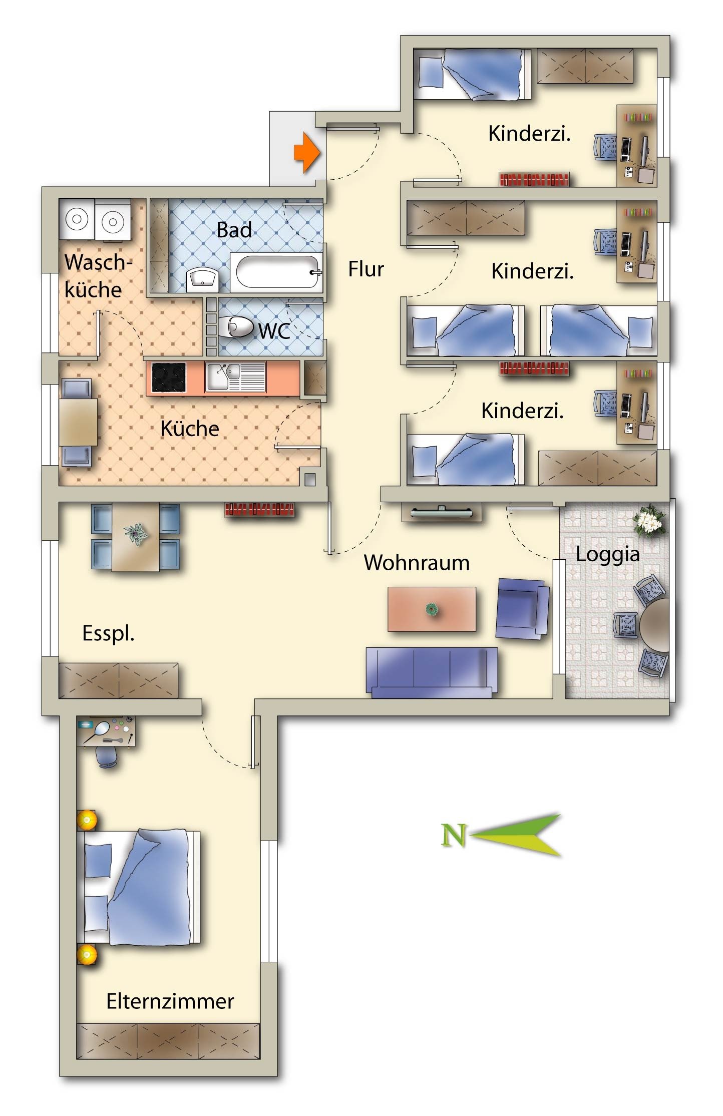 Wohnung zum Kauf 329.000 € 5 Zimmer 103,5 m²<br/>Wohnfläche 3.<br/>Geschoss ab sofort<br/>Verfügbarkeit Langwasser - Nordwest Nürnberg 90471