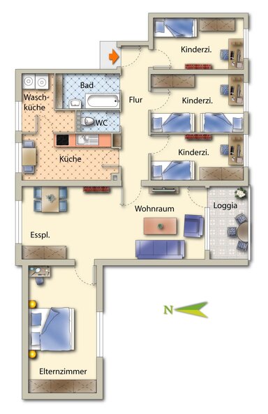 Wohnung zum Kauf 329.000 € 5 Zimmer 103,5 m² 3. Geschoss frei ab sofort Nürnberg 90471