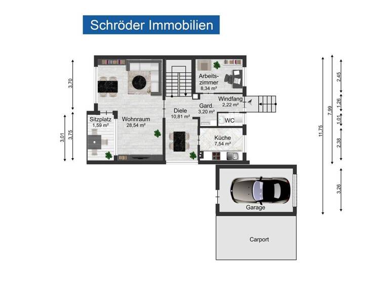 Doppelhaushälfte zum Kauf 295.000 € 6 Zimmer 129,8 m² 499 m² Grundstück Harsefeld 21698