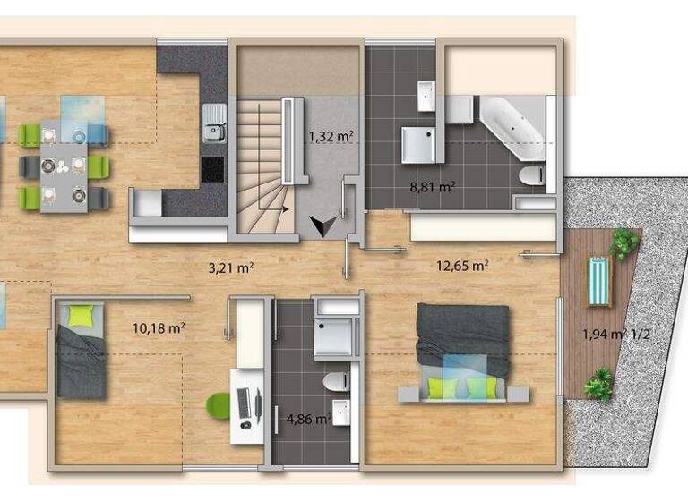 Penthouse zum Kauf 700.000 € 3 Zimmer 85 m² 2. Geschoss Unterhaching 82008