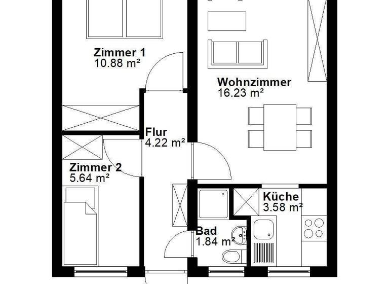 Wohnung zum Kauf 119.000 € 3 Zimmer 42,4 m² 2. Geschoss Washingtonweg 1 A Mittelfeld Hannover 30519