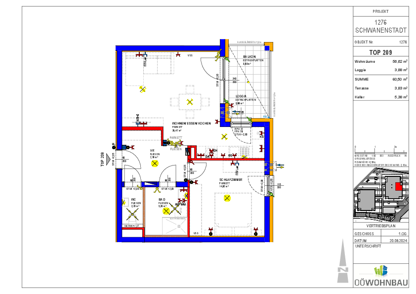 Wohnung zur Miete 655 € 2 Zimmer 56,6 m²<br/>Wohnfläche 1.<br/>Geschoss Alleehof 4 und 5 Schwanenstadt 4690