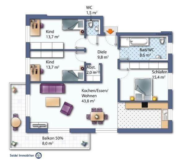 Wohnung zum Kauf provisionsfrei 758.000 € 4 Zimmer 111,5 m²<br/>Wohnfläche 1.<br/>Geschoss Ellmosener Wies 15a Bad Aibling 83043