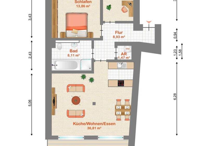 Wohnung zum Kauf 399.000 € 3 Zimmer 91,5 m² Atzenhof Fürth 90768
