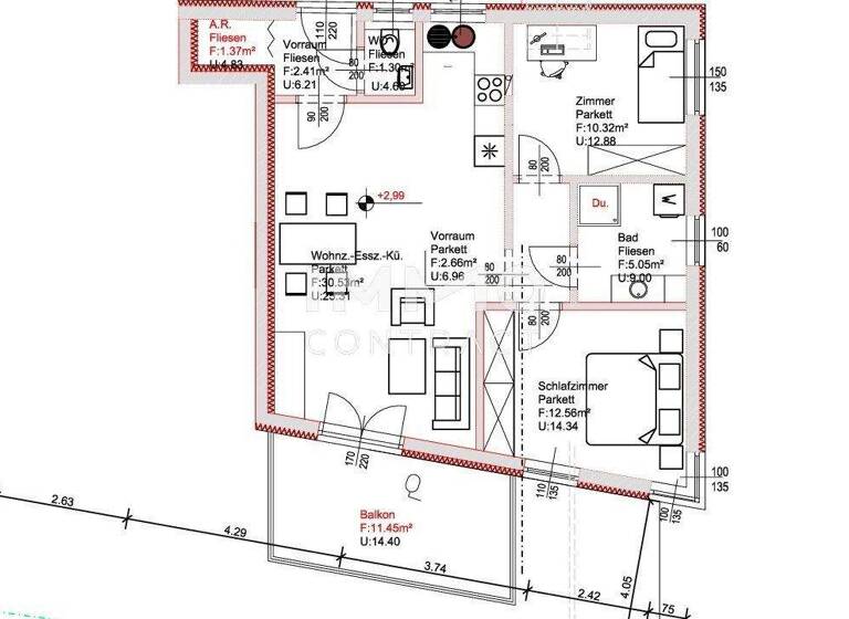 Wohnung zum Kauf 320.000 € 3 Zimmer 66,2 m² Eggenberg Graz 8052