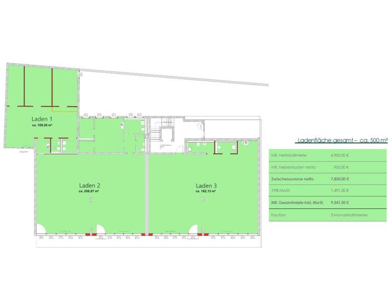 Ladenfläche zur Miete 6.900 € 500 m² Verkaufsfläche Böblingen 71032