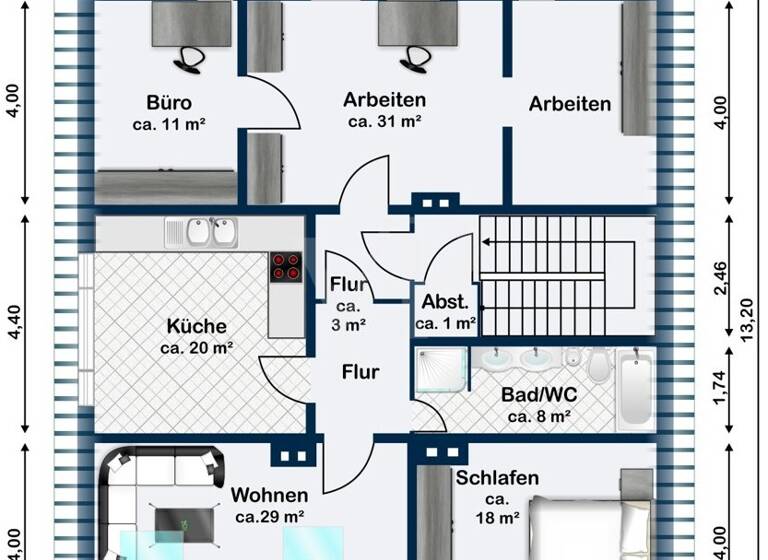 Wohnung zum Kauf 199.000 € 4 Zimmer 120 m² 2. Geschoss Michelbach Aarbergen 65326