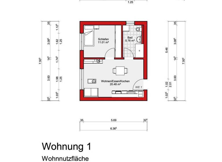 Wohnung zur Miete 2 Zimmer 40,3 m² 1. Geschoss frei ab sofort Untereisenheim Eisenheim 97247