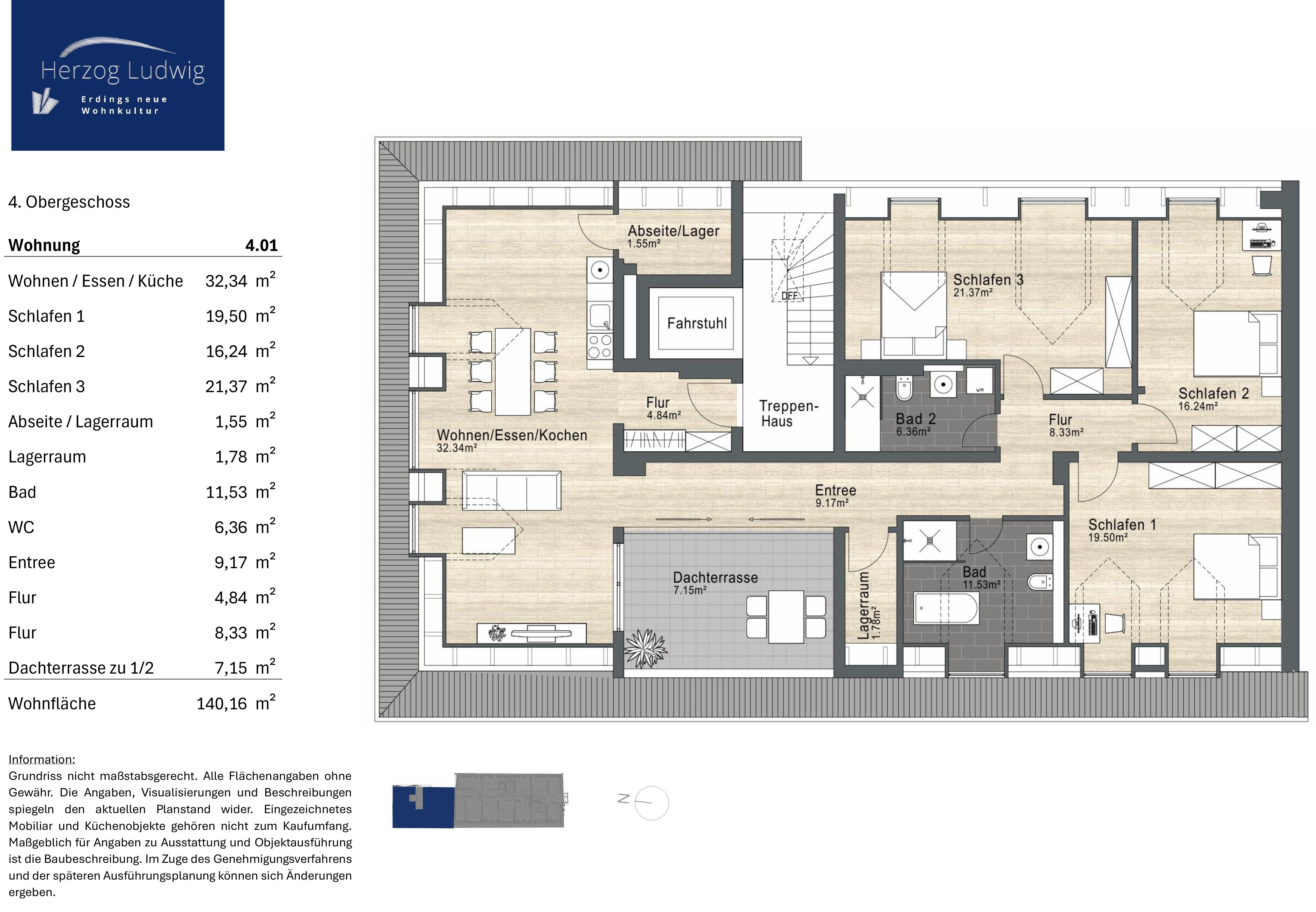 Wohnung zum Kauf provisionsfrei 1.250.000 € 4 Zimmer 140,2 m²<br/>Wohnfläche 4.<br/>Geschoss Altenerding Erding 85435