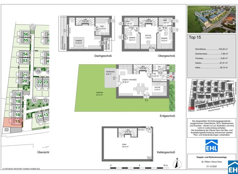 Reihenmittelhaus zum Kauf - Erstbezug 471.275 € 4 Zimmer 105,3 m² Waldstraße St. Pölten 3100