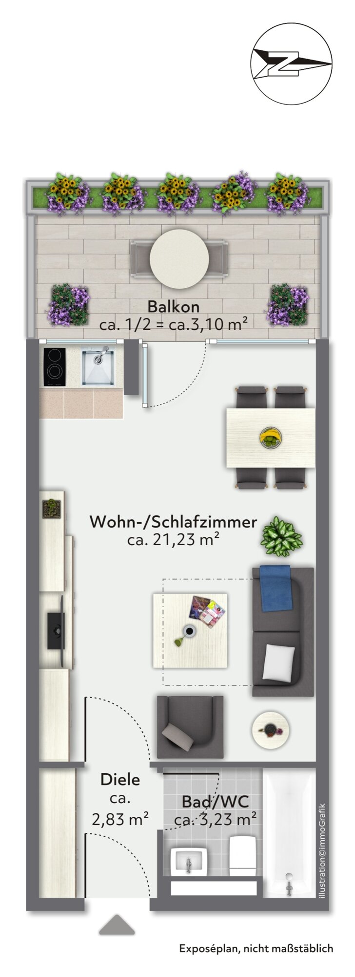 Wohnung zum Kauf 224.000 € 1 Zimmer 30 m²<br/>Wohnfläche Neuperlach München 81737