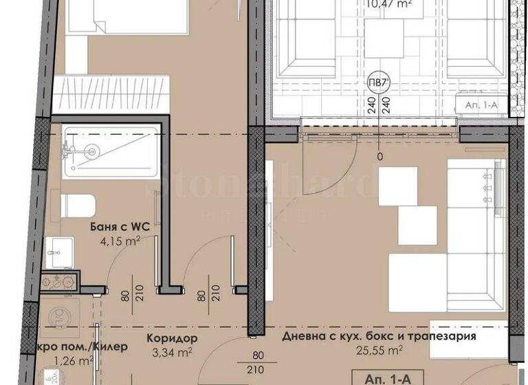 Studio zum Kauf 236.250 € 3 Zimmer 95,8 m² Sofia