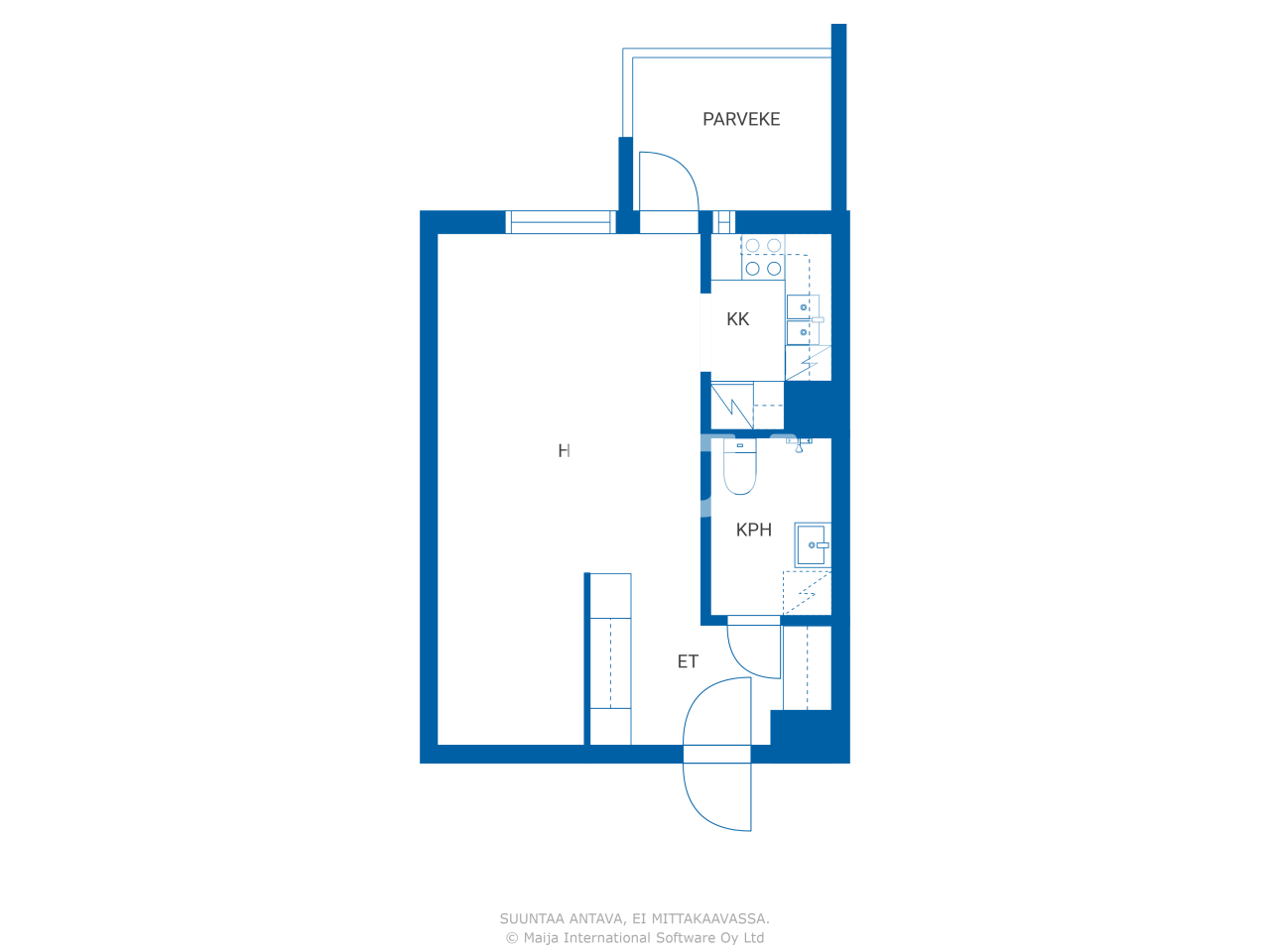 Studio zum Kauf 233.000 € 1 Zimmer 35 m²<br/>Wohnfläche 6.<br/>Geschoss Hämeentie 7 Helsinki 00530