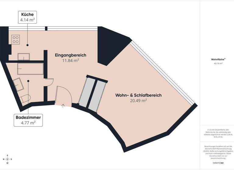 Wohnung zum Kauf 125.000 € 1,5 Zimmer 43 m² 27. Geschoss Schleswig 24837