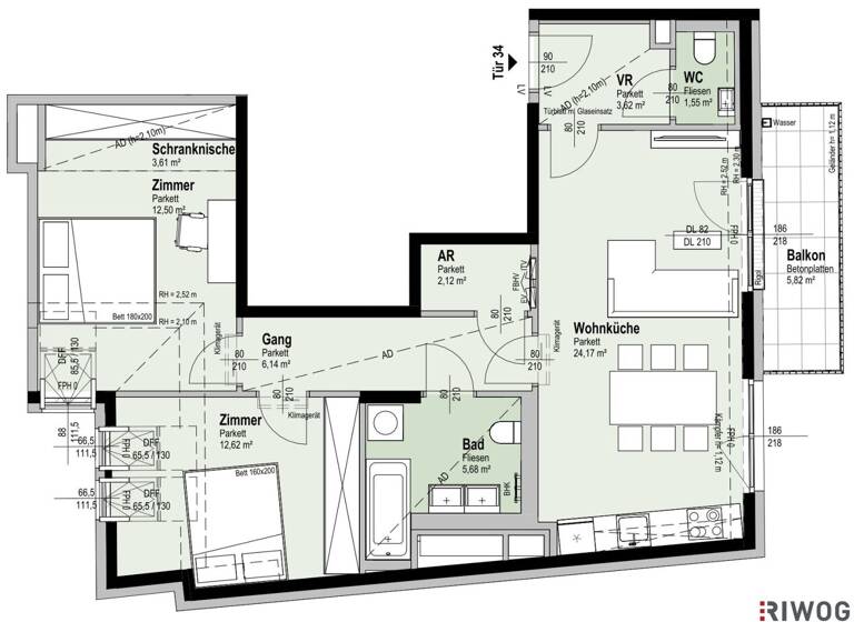 Wohnung zum Kauf - Erstbezug 543.100 € 3 Zimmer 72 m² 5. Geschoss Fahrbachgasse 6 Wien 1210