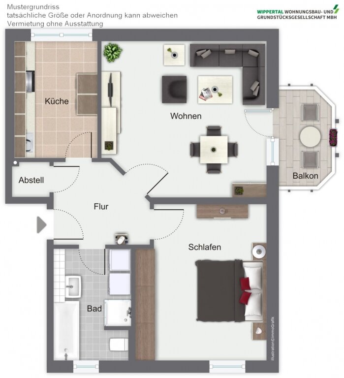 Wohnung zur Miete 345 € 2 Zimmer 59,4 m²<br/>Wohnfläche 2.<br/>Geschoss Borntalstraße 24 Sondershausen Sondershausen 99706