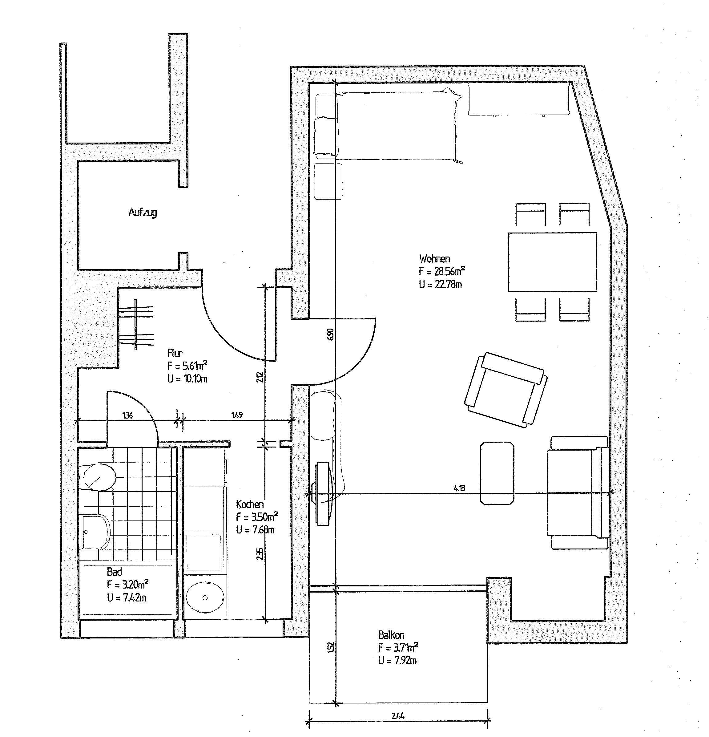 Wohnung zur Miete 445 € 1 Zimmer 42,8 m²<br/>Wohnfläche 2.<br/>Geschoss ab sofort<br/>Verfügbarkeit Weißenburger Str. 33 Geestendorf Bremerhaven 27570