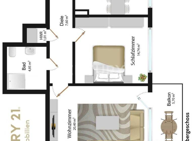 Wohnung zum Kauf 189.000 € 2 Zimmer 62 m² 1. Geschoss Materborn Kleve 47533