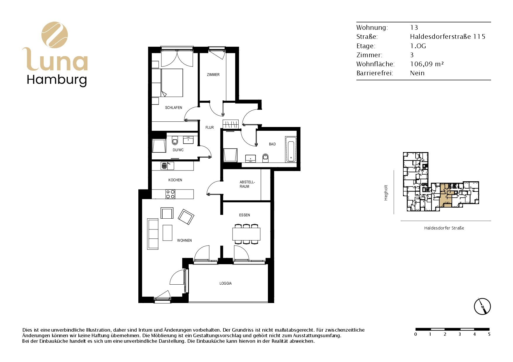 Wohnung zur Miete 1.725 € 3 Zimmer 108,5 m²<br/>Wohnfläche 1.<br/>Geschoss 01.04.2025<br/>Verfügbarkeit Haldesdorferstraße 115 Bramfeld Hamburg 22179