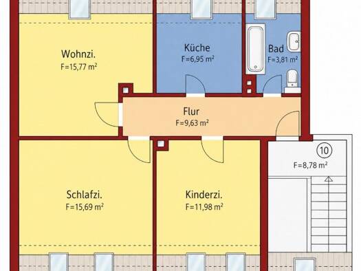 Wohnung zum Kauf provisionsfrei 99.000 € 6 Zimmer 127 m² 4. Geschoss Richard-Hofmann-Straße 5 Westend Plauen 08523