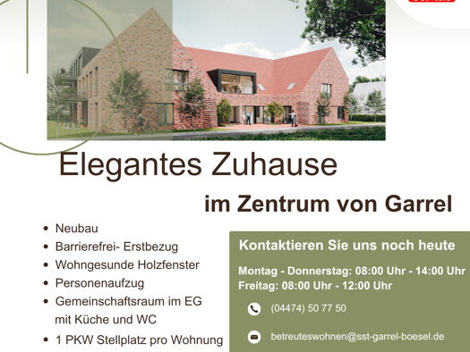 Wohnung zur Miete - Erstbezug frei ab sofort Prozessionsweg 16 Garrel 49681