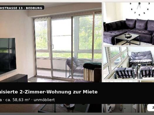 Wohnung zur Miete 700 € 2 Zimmer 58,6 m² 2. Geschoss Blerichen Bedburg 50181