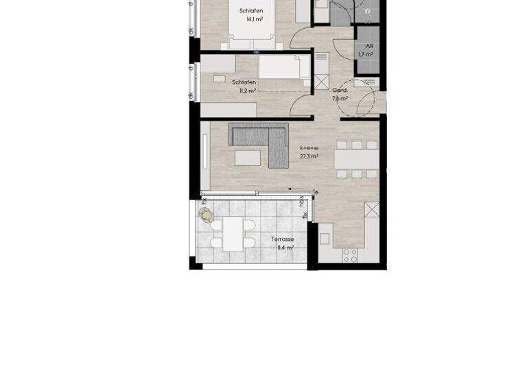 Terrassenwohnung zum Kauf - Erstbezug 530.000 € 3 Zimmer 68 m² 2. Geschoss Raiffeisenstraße 3 Lustenau 6890