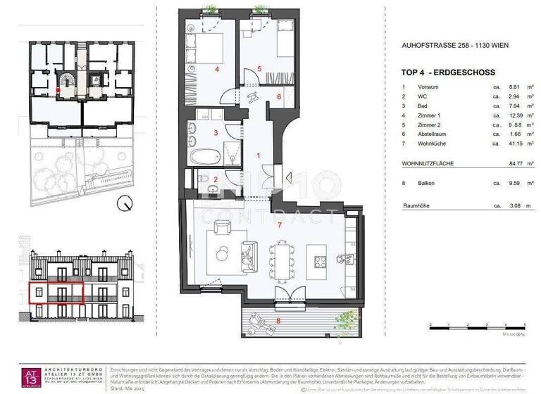 Wohnung zur Miete - Erstbezug 1.694 € 3 Zimmer 84,8 m² EG Wien 1130