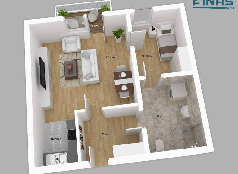 Wohnung zur Miete 510 € 2 Zimmer 48,8 m² EG frei ab sofort Finkenweg 20 A Staufenberg 35460