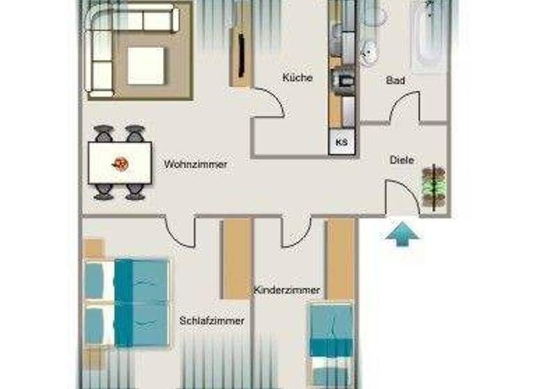 Wohnung zur Miete 444 € 3,5 Zimmer 46,5 m² Haardtstraße 53 Batenbrock Bottrop 46238