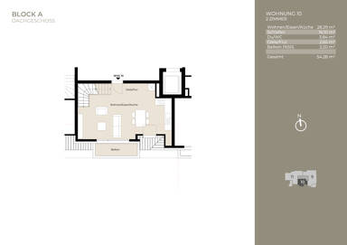 Maisonette zur Miete 995 € 2 Zimmer 54,3 m² frei ab sofort Plieningen Stuttgart 70599