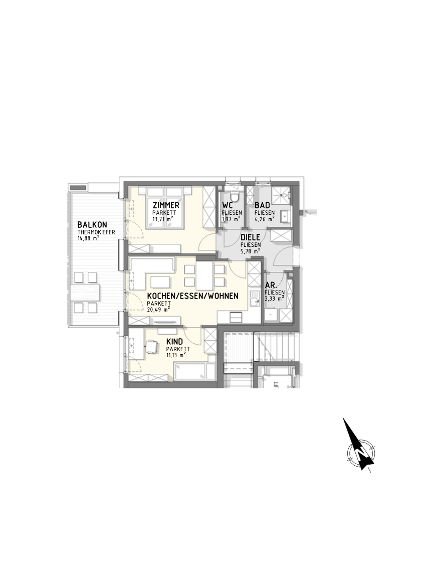 Wohnung zum Kauf 320.000 € 3 Zimmer 60,7 m²<br/>Wohnfläche St. Martin Villach(Stadt) 9500