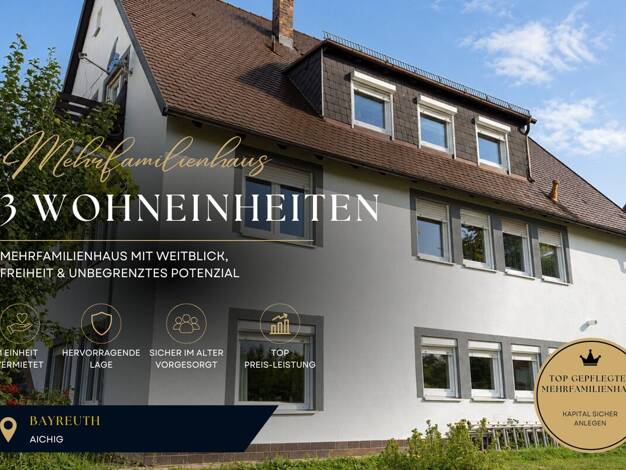 Mehrfamilienhaus zum Kauf 675.000 € 10 Zimmer 270 m² 872 m² Grundstück frei ab sofort Aichig Bayreuth 95448