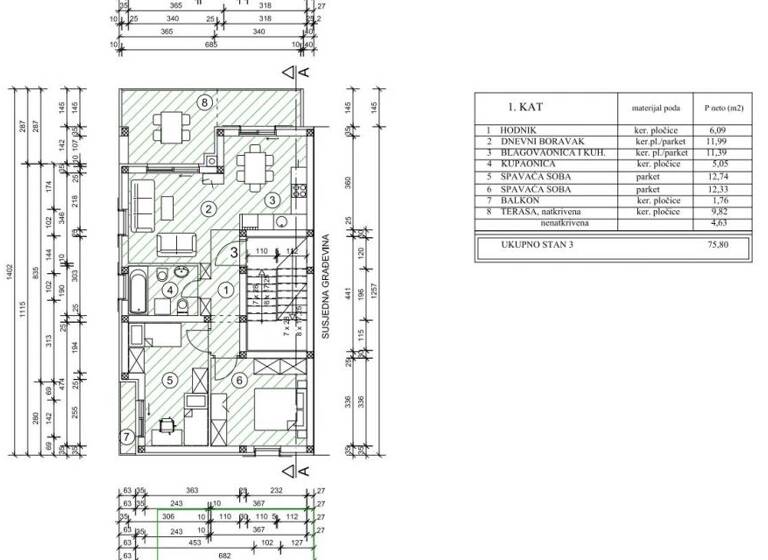 Wohnung zum Kauf 350.000 € 3 Zimmer 73 m² Omisalj 51513