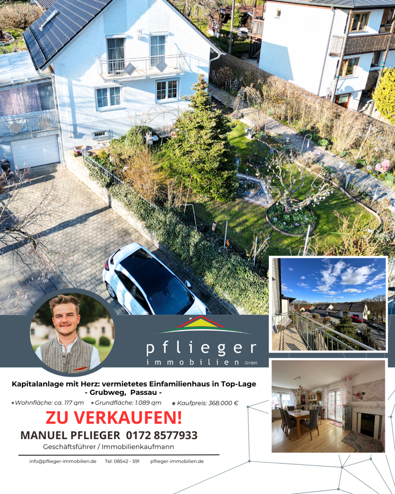 Haus zum Kauf 368.000 € 5 Zimmer 117 m² 1.089 m² Grundstück Grubweg Passau 94034