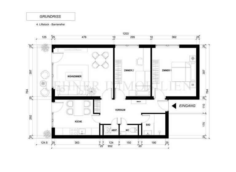 Wohnung zum Kauf - Erstbezug 448.000 € 4 Zimmer 70 m² 4. Geschoss Sankt Leonhard Graz,03.Bez.:Geidorf 8010