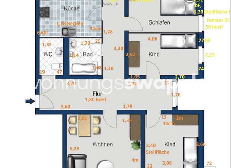 Studio zur Miete Tauschwohnung 733 € 4 Zimmer 106 m² 3. Geschoss Kreuzberg Berlin 10969
