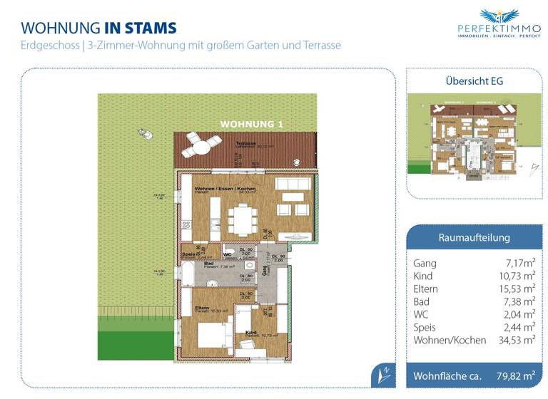 Wohnung zum Kauf 465.000 € 3 Zimmer 79,8 m² 2. Geschoss Stams 6422