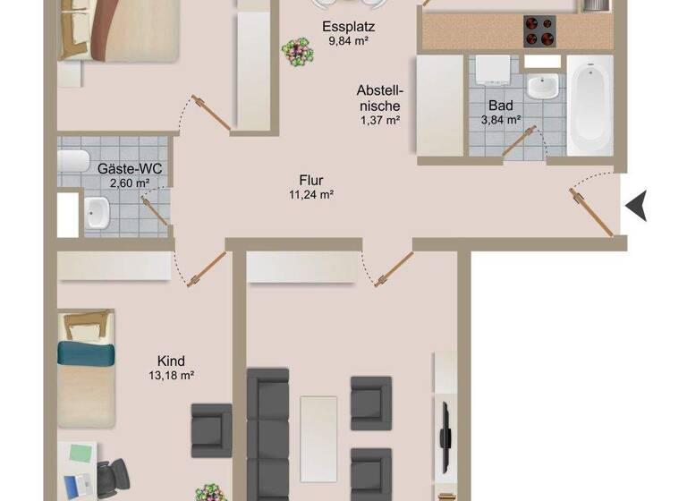 Wohnung zum Kauf 345.000 € 3,5 Zimmer 87,7 m² Wolfgang Landshut 84032